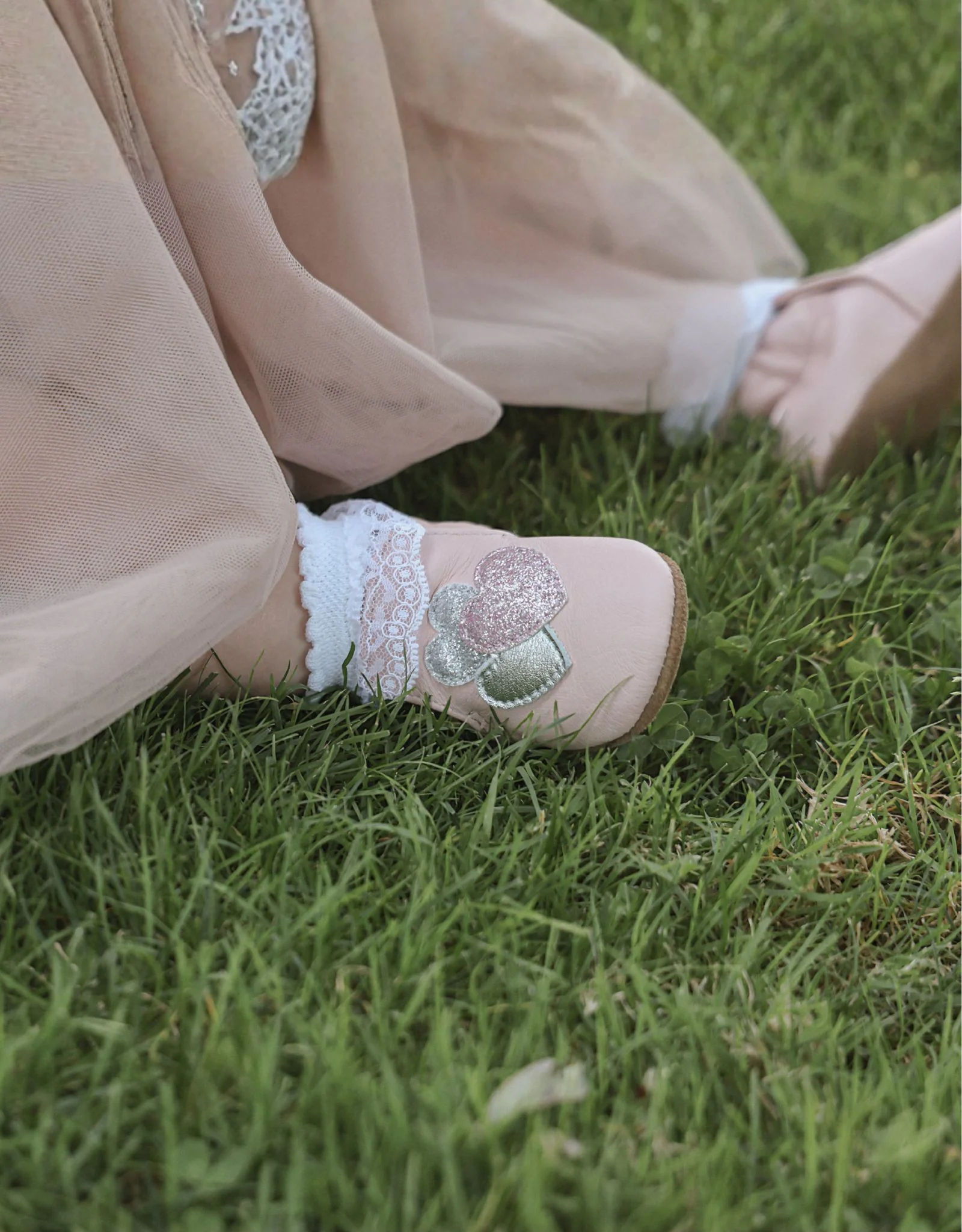 Heart Sparkle Soft Soles Pastel Pink - Image 2