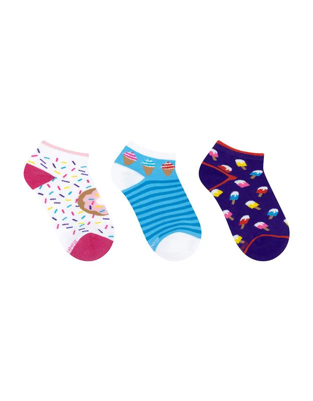 Jennie's Treats 3-Pack Quarter Socks for Toddlers and Kids