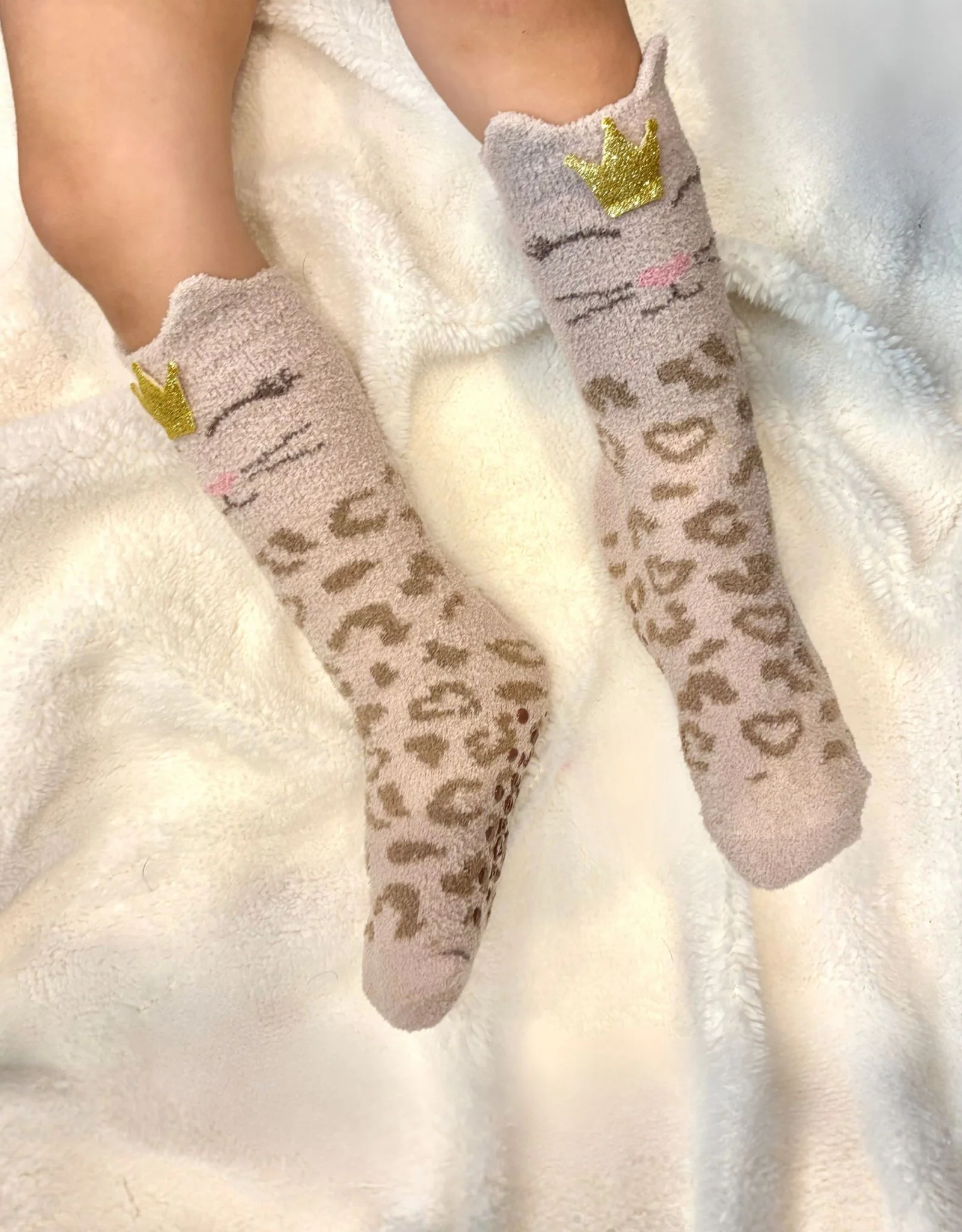 Princess Cat Cozies 3-Pack Crew Socks Neutral for Toddlers and Kids - Image 2