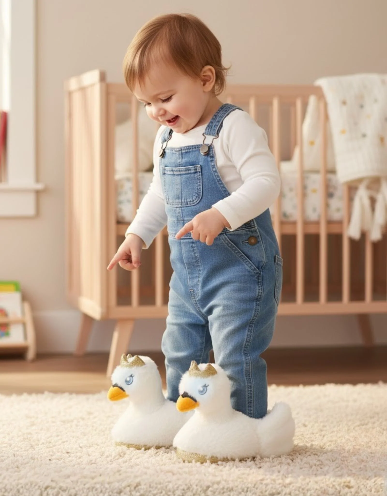 Swan Princess Light-Up Slippers White - Image 2